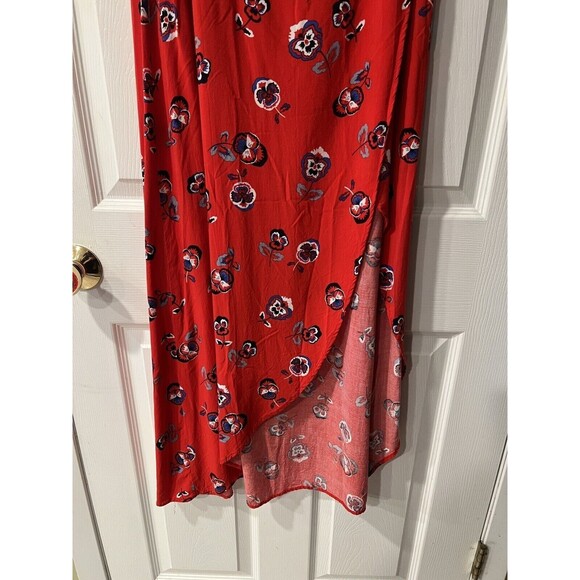 Express Maxi Skirt Womens Small Floral Faux Wrap Front Slit Pull On Y2K Feminine - Picture 6 of 7